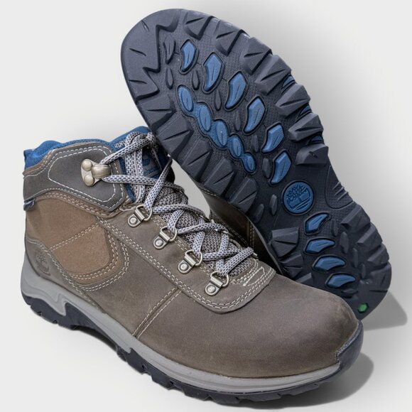 New Timberland Mt Maddsen Mid Waterproof Hiking Boots Womens Size 7 Grey Leather - Picture 12 of 14